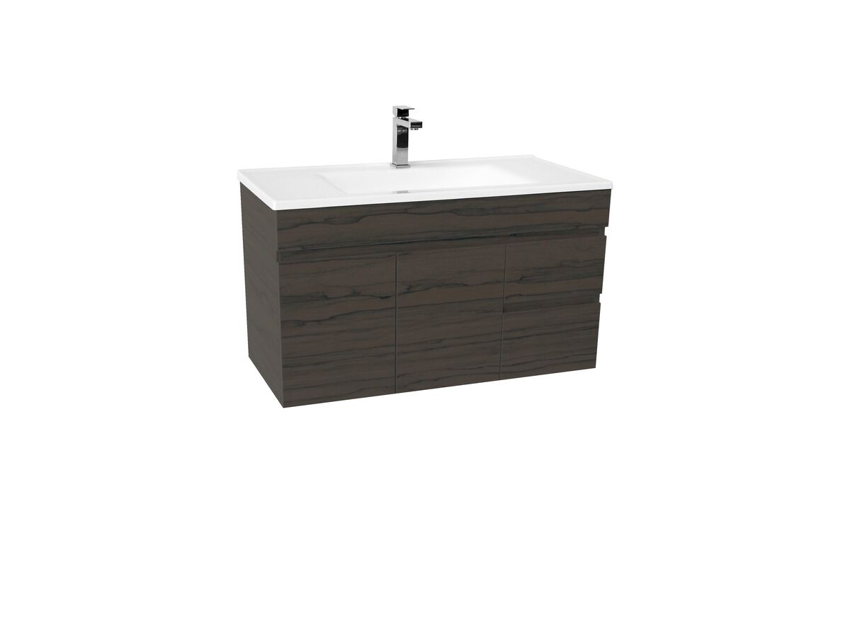 Espire Wall Hung Single Bowl Vanity Unit (Wave) 2 Door and 2 Drawer 910mm