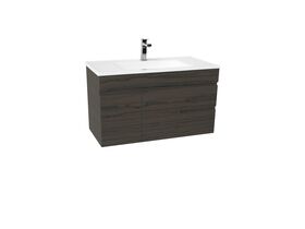 Espire Wall Hung Single Bowl Vanity Unit (Wave) 2 Door and 2 Drawer 910mm