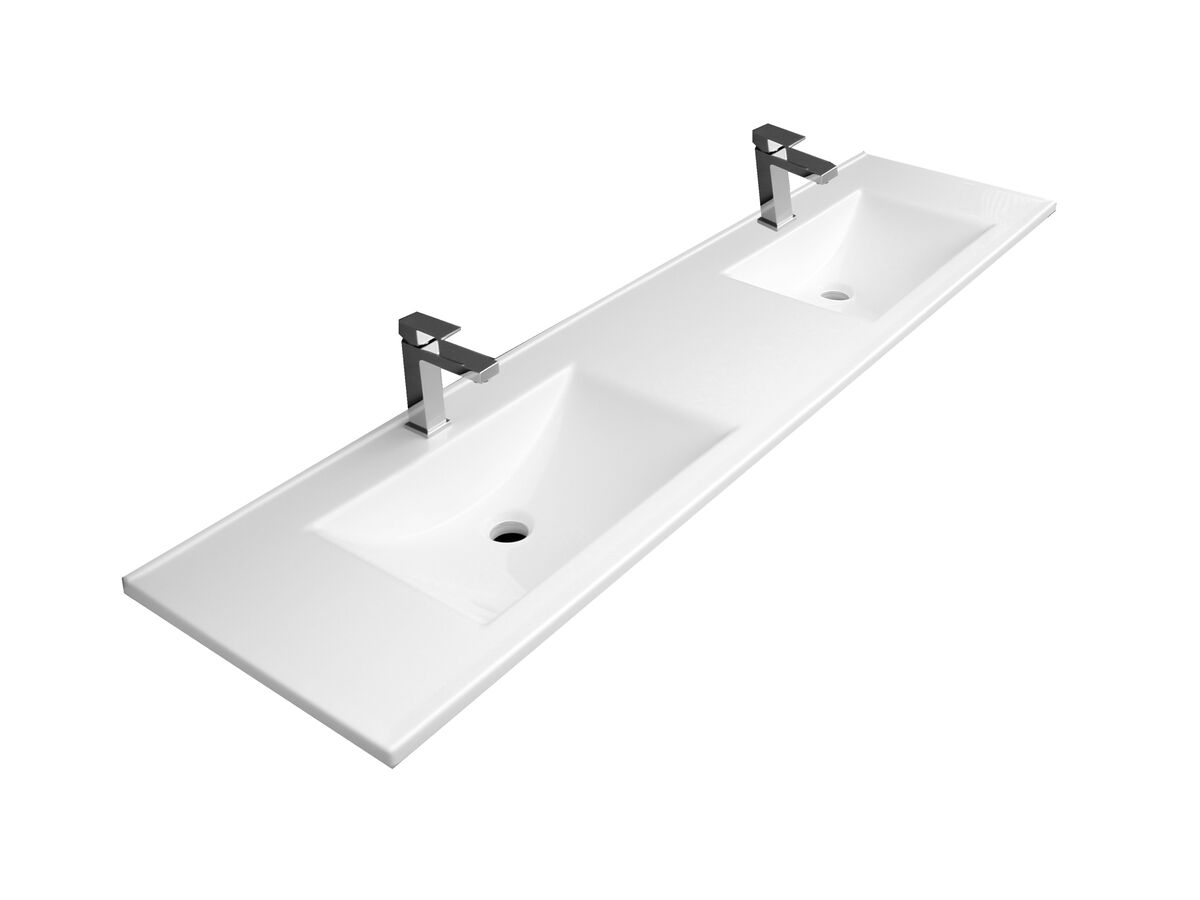 Espire 1800mm Wall Hung Vanity Unit Double Bowl 4 Door 4 Drawers Wave