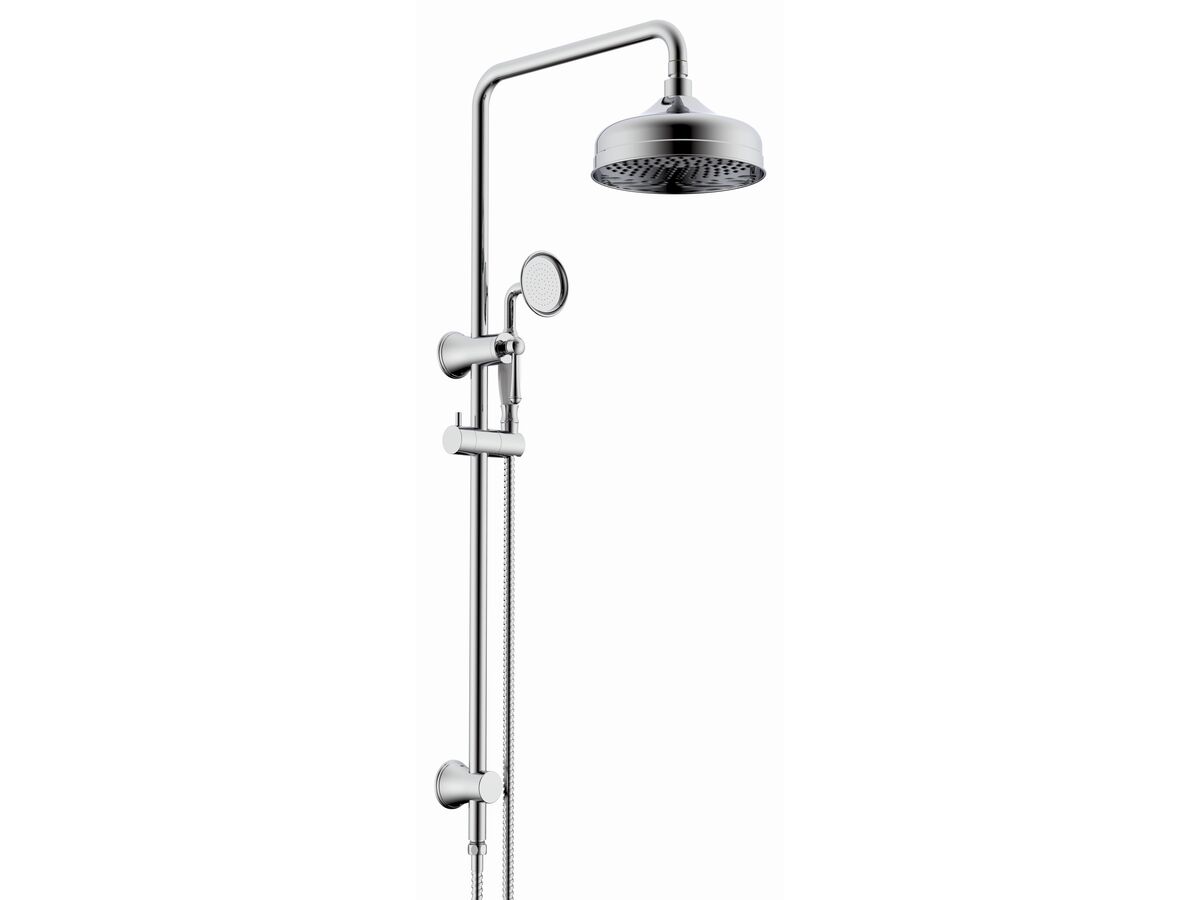 Posh Canterbury Twin Rail Shower with Top Rail Water Inlet Chrome (3