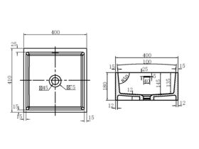 Kado Aspect Solid Counter Basin 400 X 410mm with Overflow White