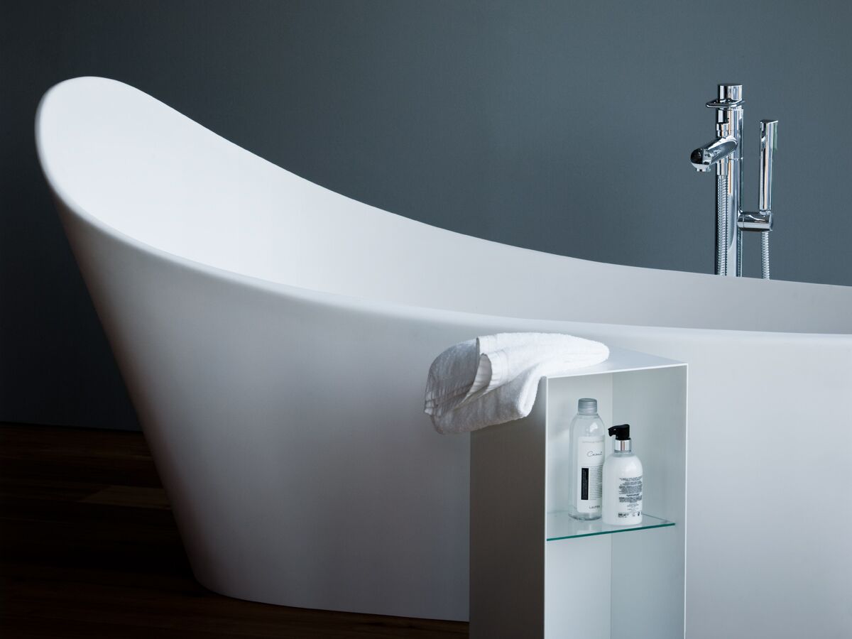 Laufen Palomba Solid Surface Freestanding Bath Overflow 1800 White
