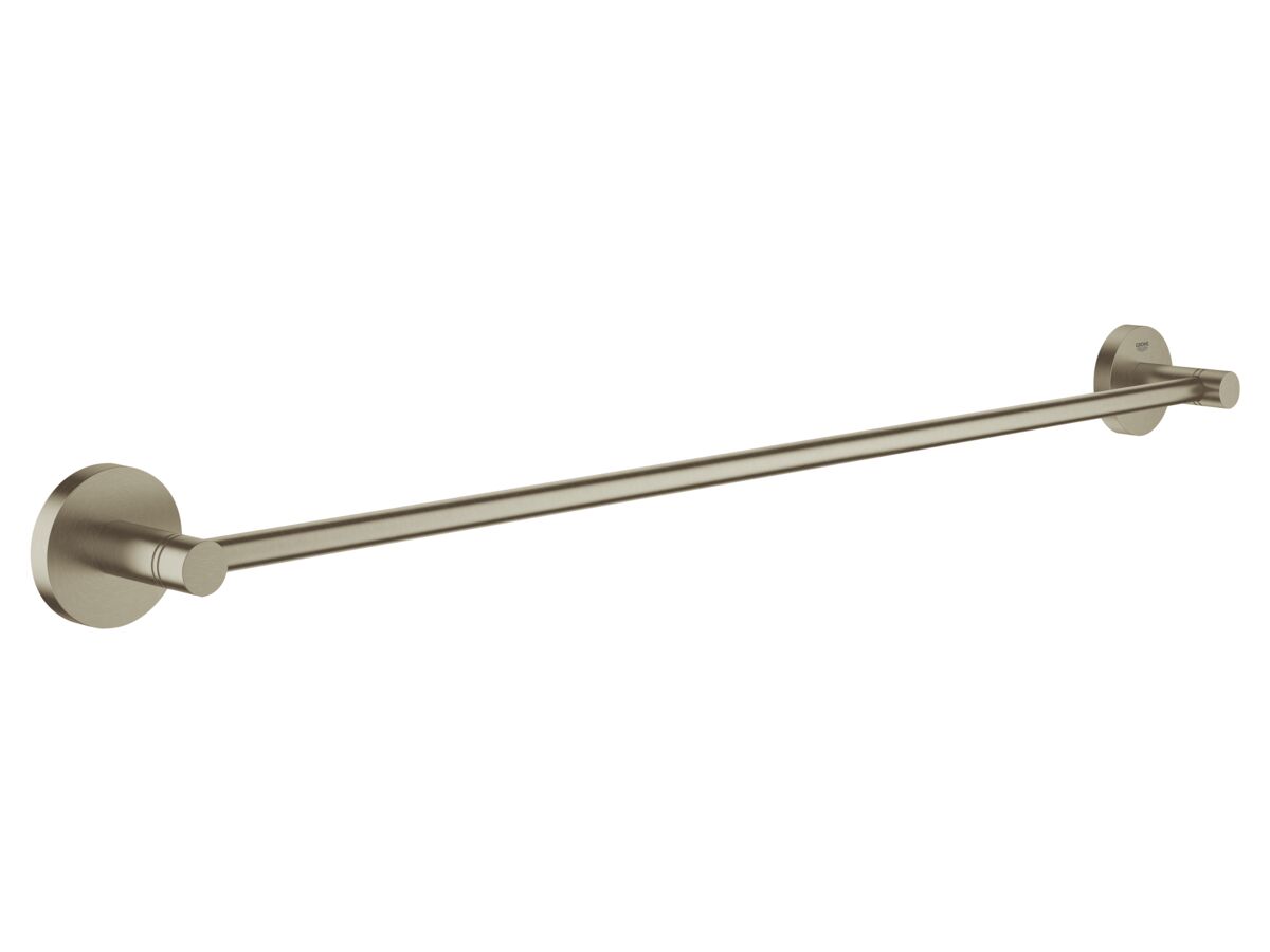 Grohe Essentials Accessories Single Towel Rail Brushed Nickel 600mm