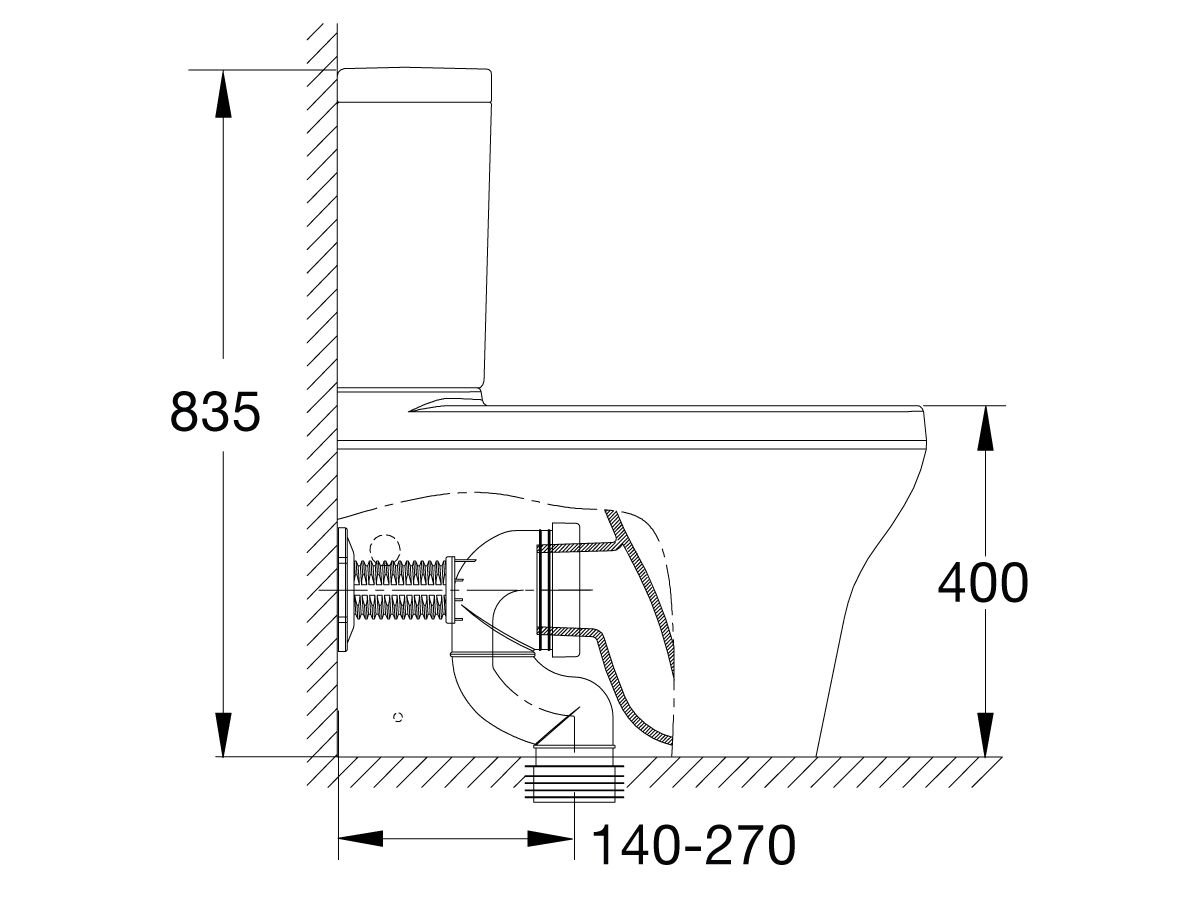 American Standard Cygnet Close Coupled Back to Wall Back Inlet Toilet Suite with a Soft Close Quick Release White Seat (4 Star)