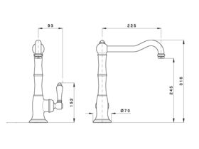 Nicolazzi Adore Swivel Sink Mixer Standard Satin Nickel (4 Star)