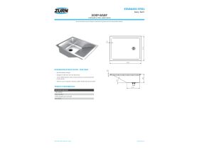 Specification Sheet - Zurn LWG Baby Bath 304P-Baby Stainless Steel with Plug and Waste