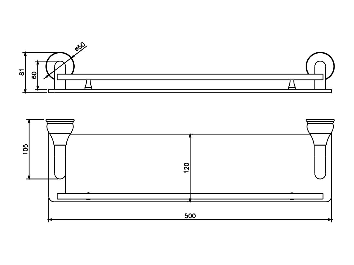 Milli Monument Edit Shower Shelf Matte Black from Reece