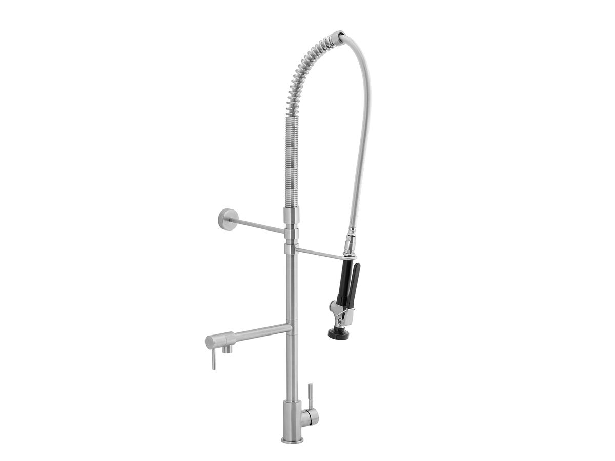 Wolfen Pre Rinse Sink Mixer Tap with Pot Filler Stainless Steel (6 Star