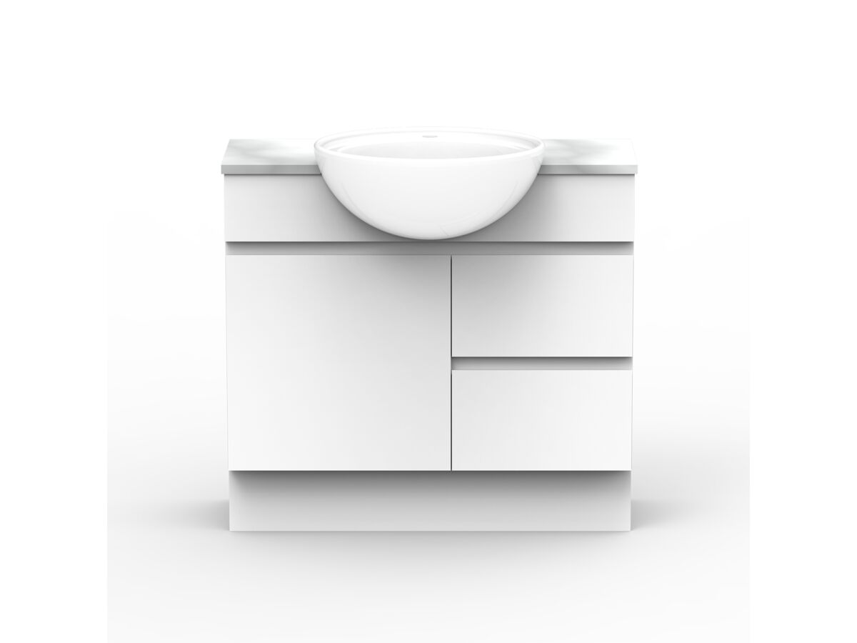 ADP Essence MKII Semi Recess Vanity Unit with Kick 1 Door, 2 Drawer No Basin 900mm