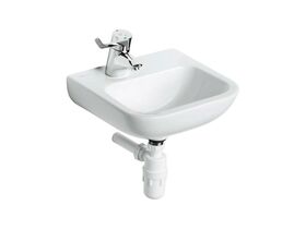 Portman 21 Basin 400mm 1 Taphole Left White