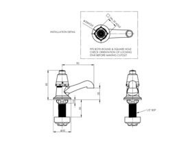 Enware Pillar Tap Push Button Type 48 Spring Action 15mm Chrome (4 Star)
