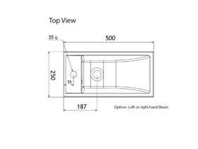 ADP Companion Vanity Unit 1 Door with Kick 500mm Length 250mm Deep