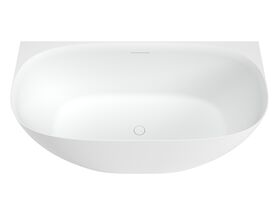 Kado Lussi Cast Solid Surface Freestanding Thin Edge Back to Wall Bath with Plug & Waste 1500mm White