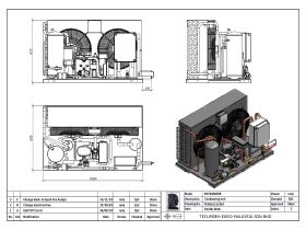 Technical Drawing - Tecumseh Semi Hermetic EVO Condensing Unit SHT4550ZHR-TZ 3 Phase