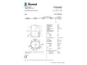 Technical Specifications - Tecumseh Compressor 3hp R22 MHBP FH5540E TUBE