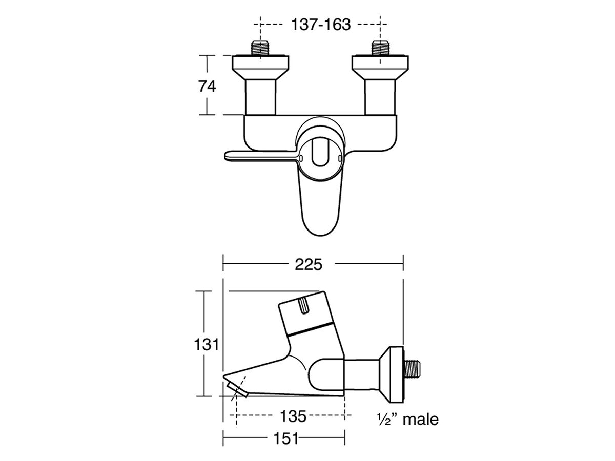 Markwik 21 Exposed Bath Mixer with Outlet