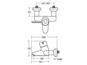 Markwik 21 Exposed Bath Mixer with Outlet