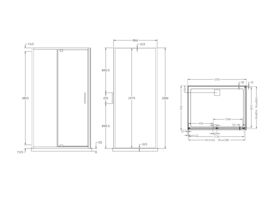 Posh Bristol Luna Shower Base & Shower Screen with Rear Outlet 1200mm x 900mm White & Chrome