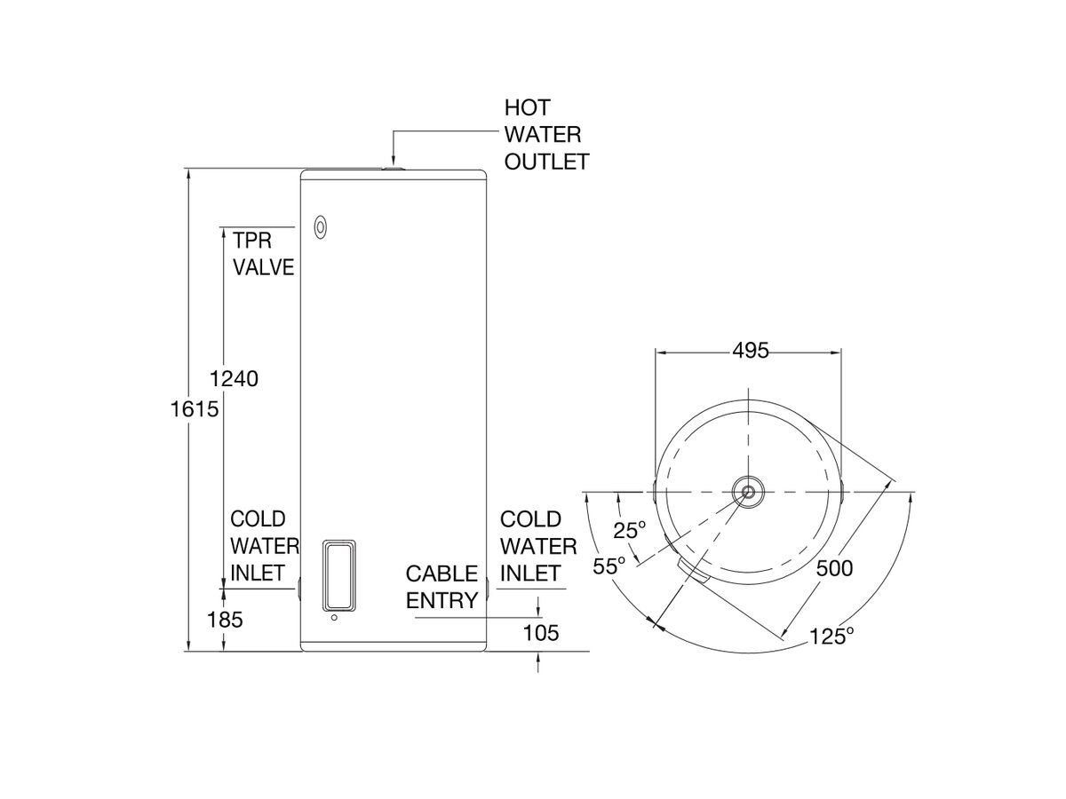 Rheem Stellar 160L 3.6kW Single Element Stainless Steel Electric Hot