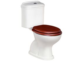 Posh Canterbury Close Coupled Toilet Suite with Oak Cherry Seat White (4 Star)
