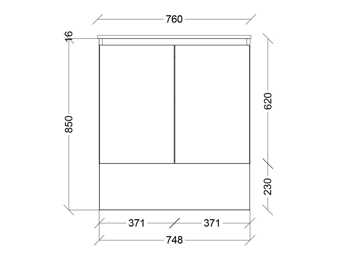 Posh Domaine Ensuite 750mm Vanity Unit with Kick 1 Door 1 Drawer from Reece