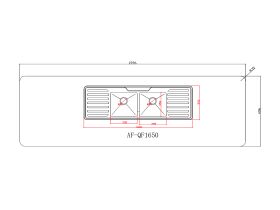 Cut Out Template - AFA Cubeline Double Bowl Double Drainer Inset Sink 1600