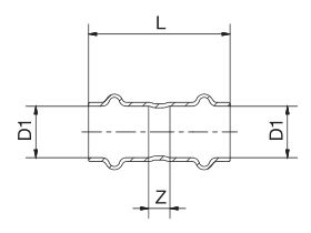 Technical Drawing - >B< Press Straight Connector