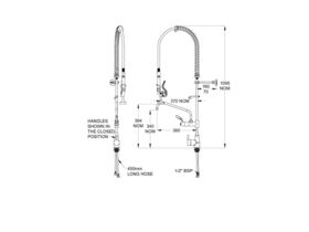 Galvin Ezy-Wash Pre Rinse Single Lever Mixer Trigger Spray and Pot Filler Type 150