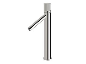 Milli Pure Extended Basin Mixer Tap with Linear Textured Handle Chrome (6 Star)