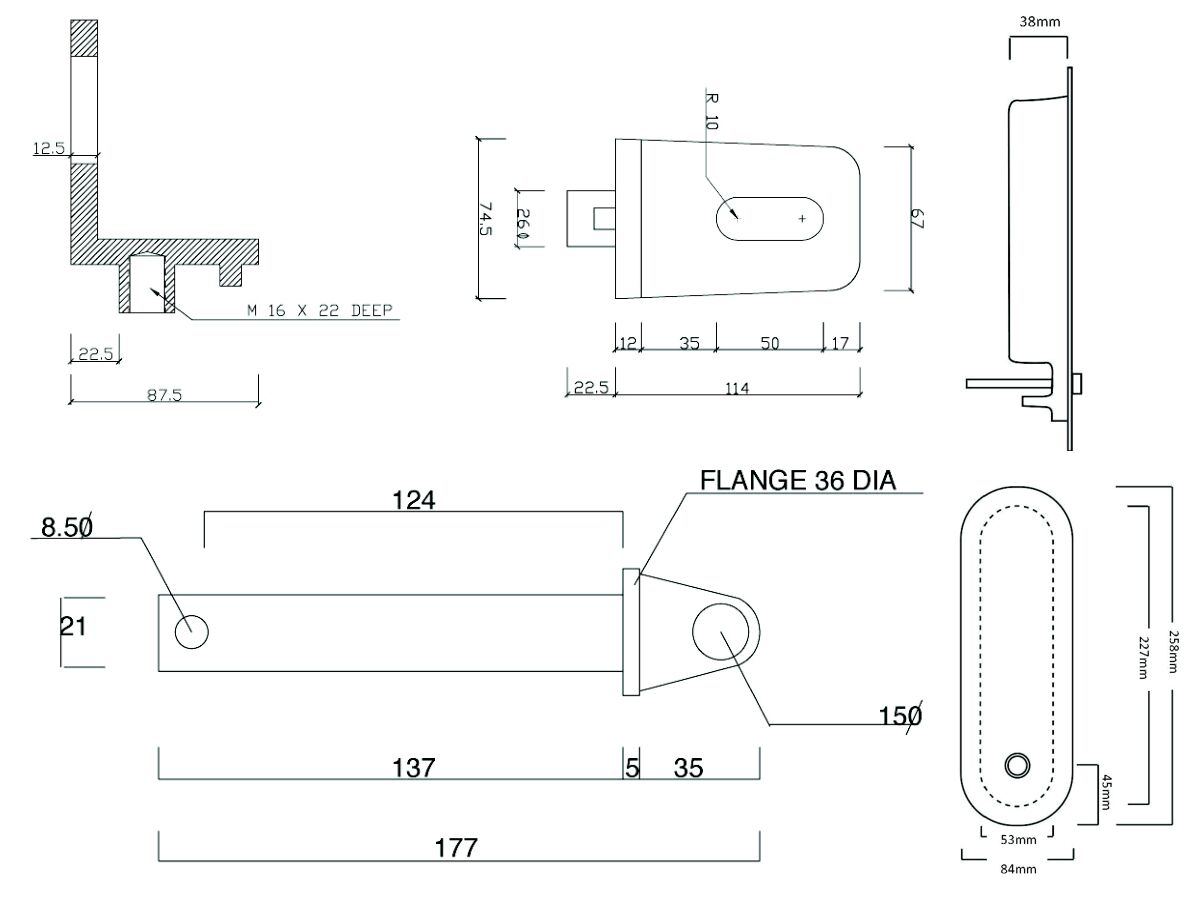 CRH Sliding Door Lock System White A10W from Reece
