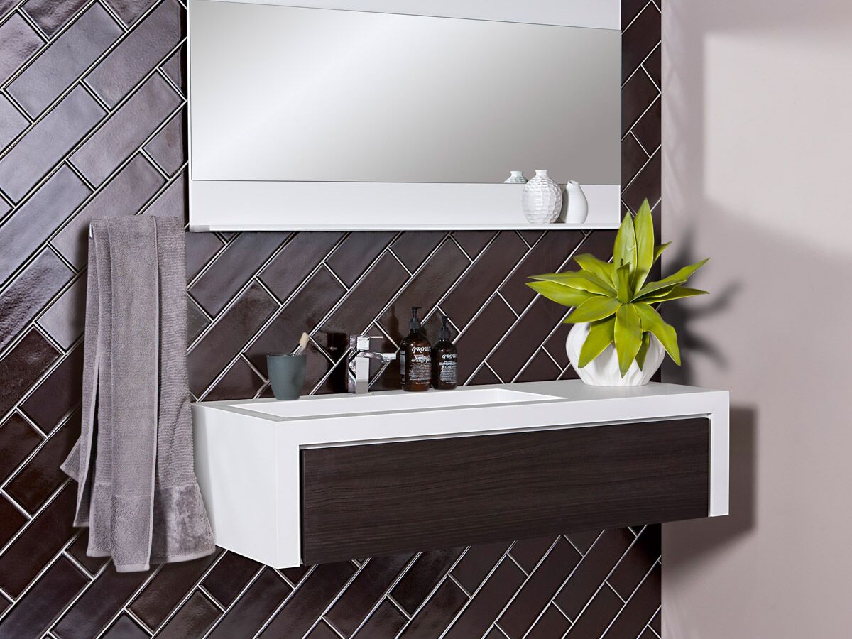 Uber 1200mm Wall Hung Vanity Unit Solid Single Bowl Basin from Reece