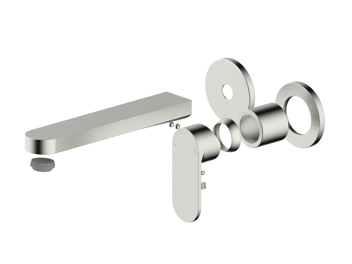 Hero - Mizu Soothe MK2 Wall Basin/Bath Mix 2Pc Trimset Brushed Nickel (5 Star)