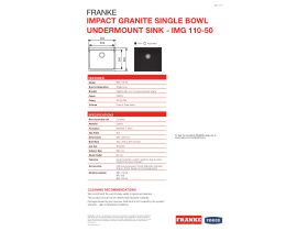 Technical Guide - Franke Impact Granite IMG110-50 Single Bowl Undermount Sink Onyx