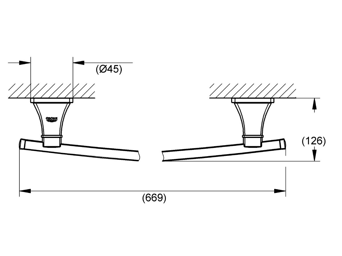 GROHE Grandera Single Towel Rail 600mm Chrome from Reece