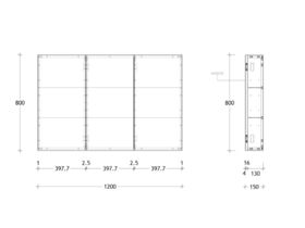 ADP Medina Shave Cabinet 3 Door 1200 x 800mm