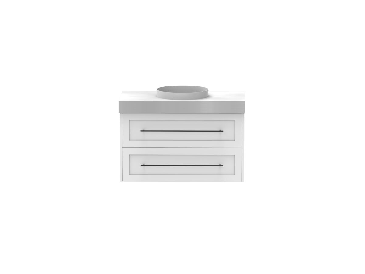 Kado Lux Drawer Vanity Unit Wall Hung 900 Centre Bowl Statement Top 2 Drawers (No Basin)