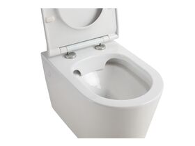 Kado Lux Wall Hung Rimless Pan with Soft Close Quick Release Seat Thin White (4 Star)