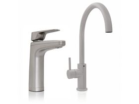 Billi Quadra Plus 9 with XL Levered Dispenser & Gooseneck Mixer Brushed
