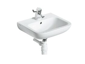 Portman 21 Wall Basin 1 Taphole Centre with Overflow 500mm White