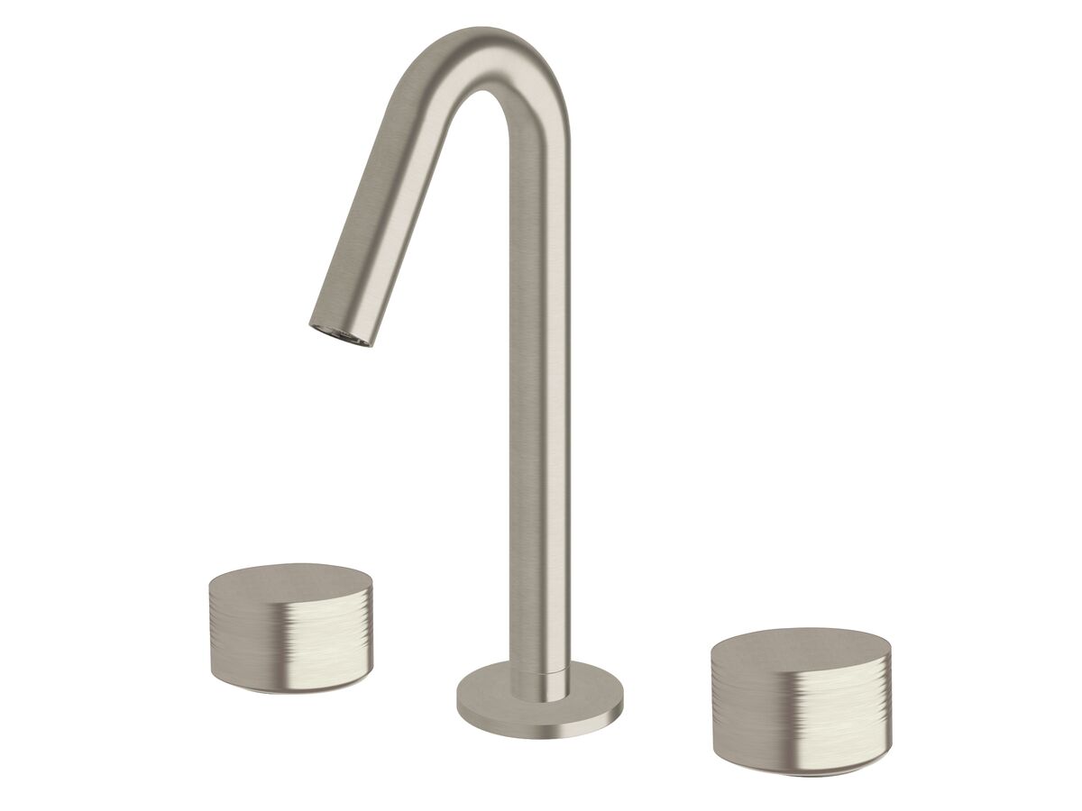 Milli Pure Basin Set with Cirque Textured Handles Brushed Nickel (5 Star)