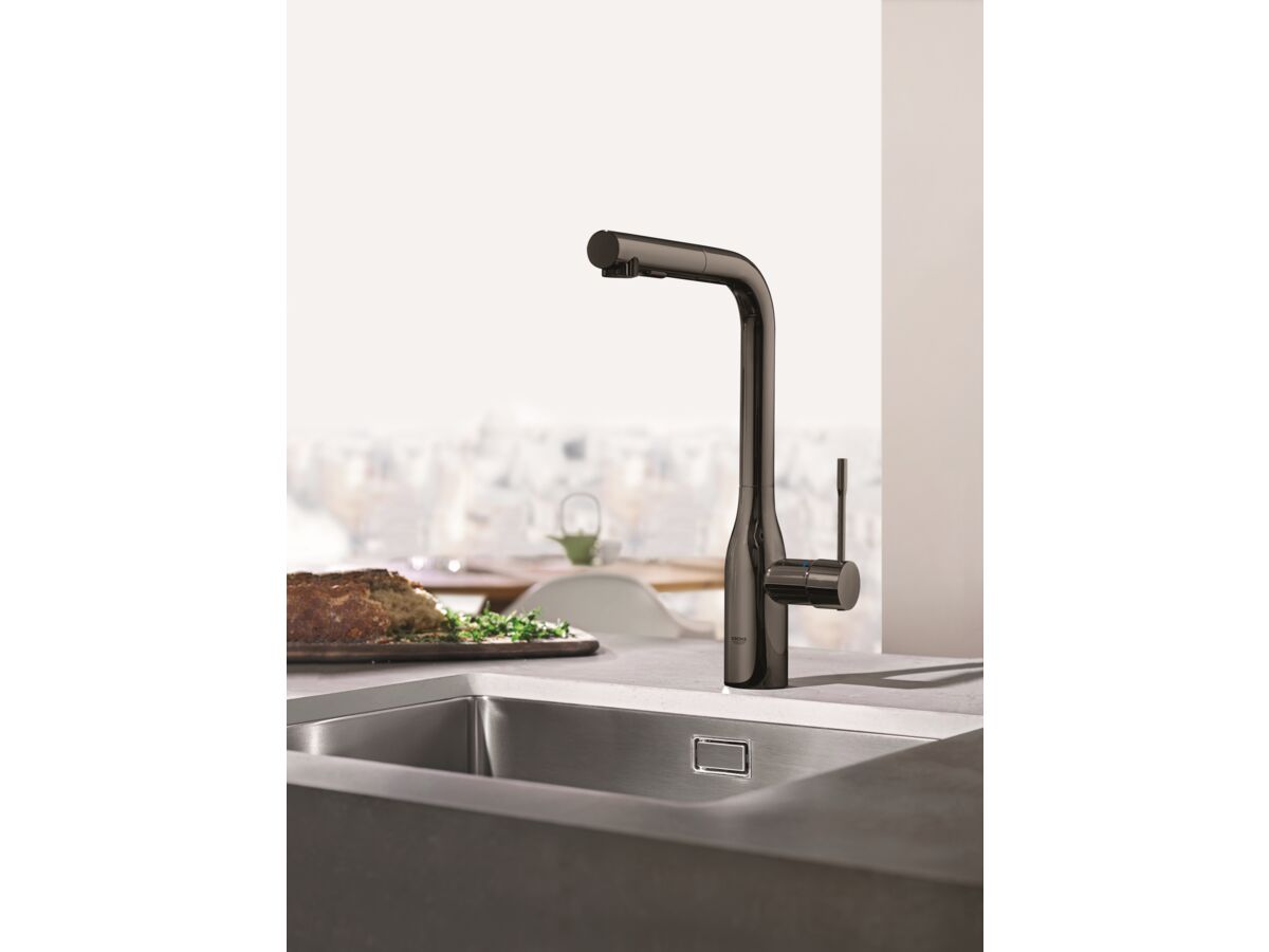 GROHE Essence New Pull Out Sink Mixer Tap with Dual Spray Graphite Star) from Reece