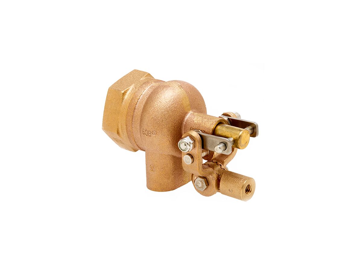 Cast Bronze Float Valve 1 1/2" NPT Female Inlet Free Flow Outlet