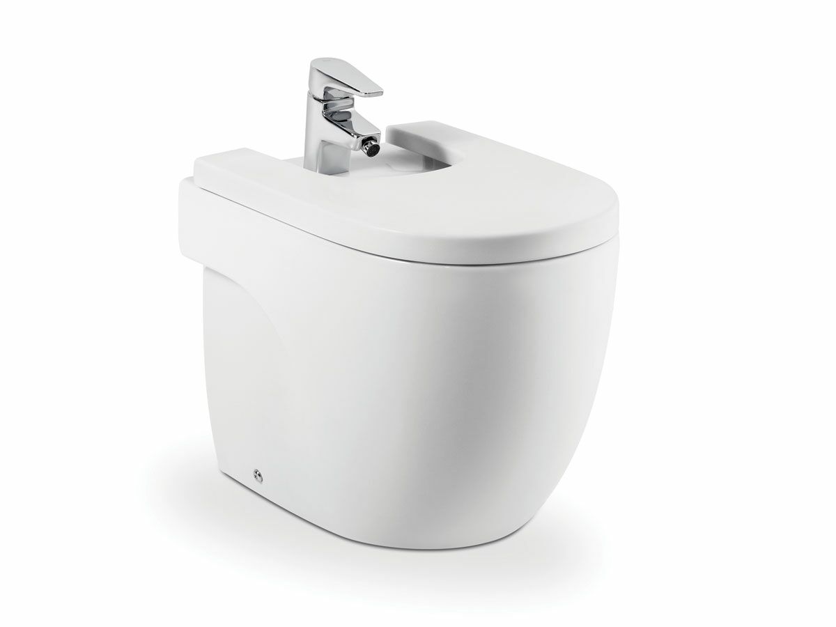 Roca Meridian Back To Wall Bidet & Supralit Cover 1 Taphole White