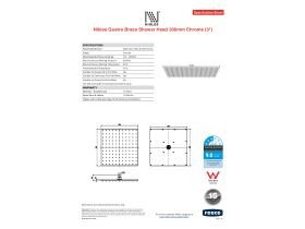Specification Sheet - Nikles Quatre Brass Shower Head 300mm (3 Star)