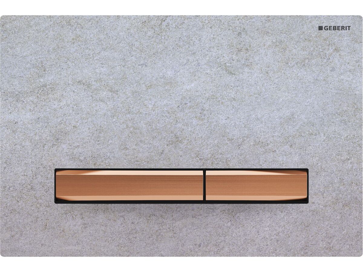 Geberit Sigma 50 Dual Flush Button Concrete Look / Red Gold