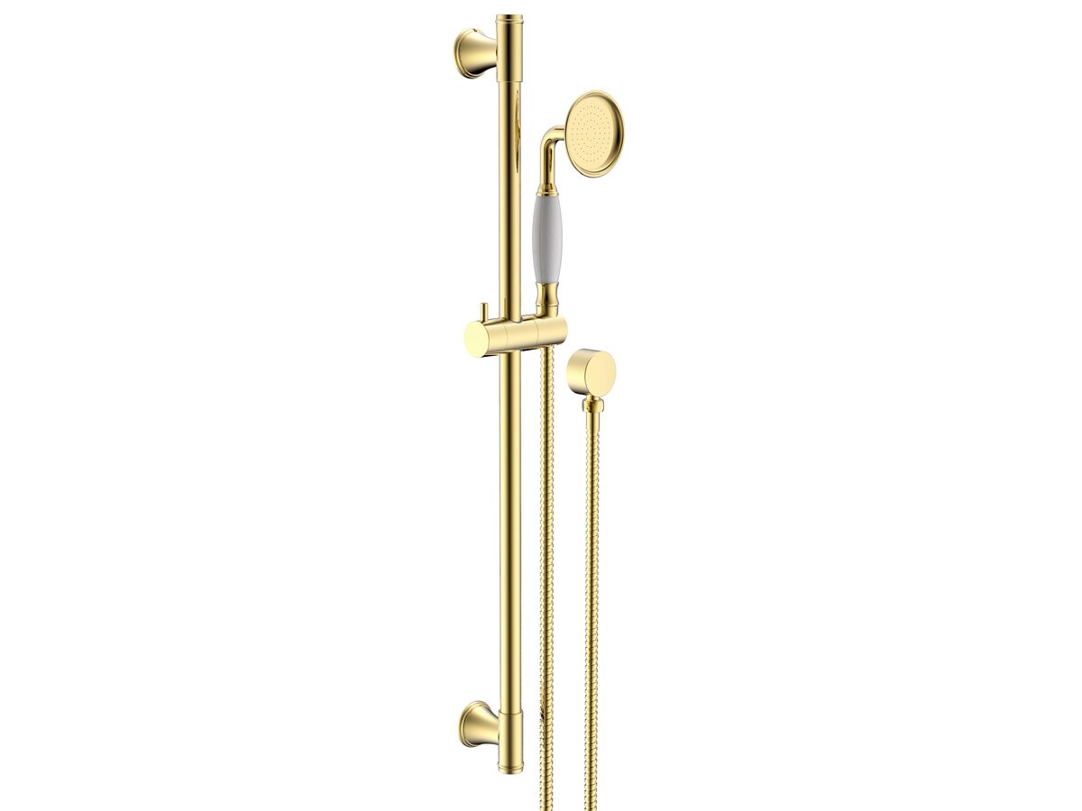 Posh Canterbury Single Rail Shower with Wall Water Inlet Brass Gold (3 Star)
