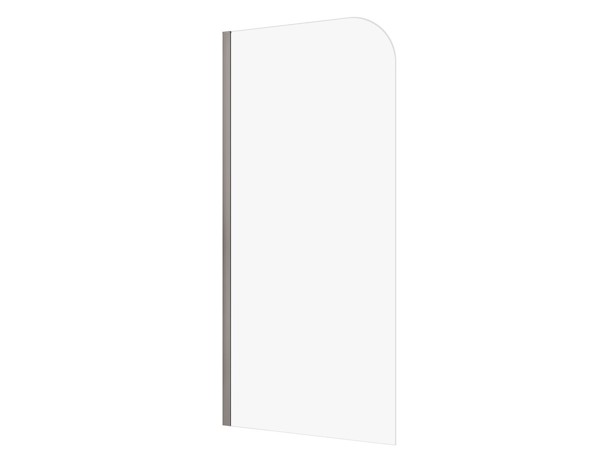 Hero - Kado Lux Frameless Curved Panel with Wall Channel Clear Glass 1000mm Brushed Gunmetal