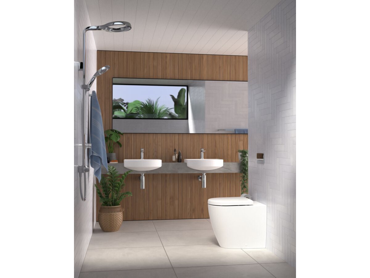 Caroma Forma Invisi Over Height Back To Wall Rimless Pan Toilet Suite with Inwall Dual Flush