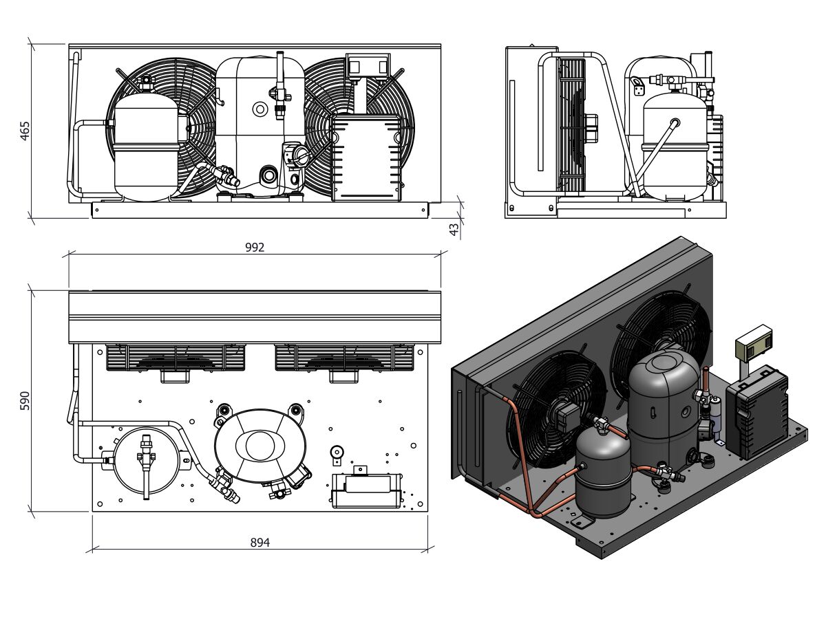 Tecumseh Condensing Unit 1.5HP R134a MHBP FHT4518YHR from Reece