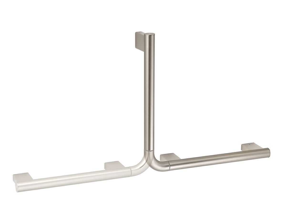 Mizu Drift Assisted Living 450 x 450mm 90 Degree Angled Grab Rail Brushed Nickel